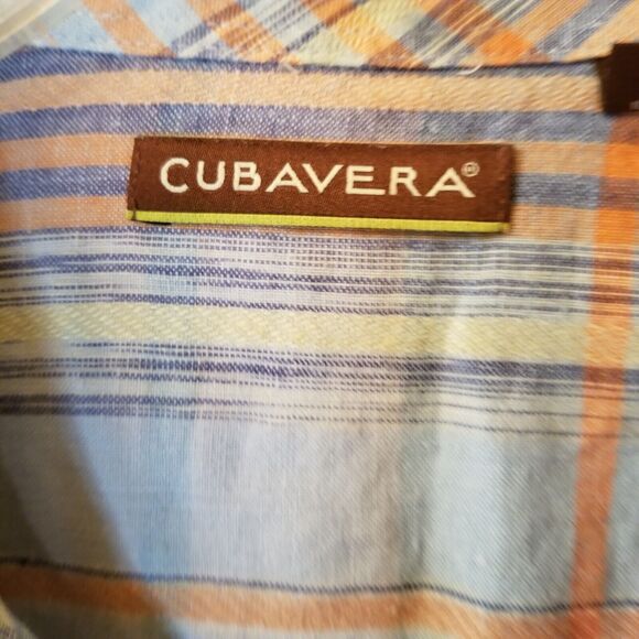 Cubavera Linen Shirt Mens Size 2XL Blue Orange Button Down Classic Collared - Picture 5 of 9